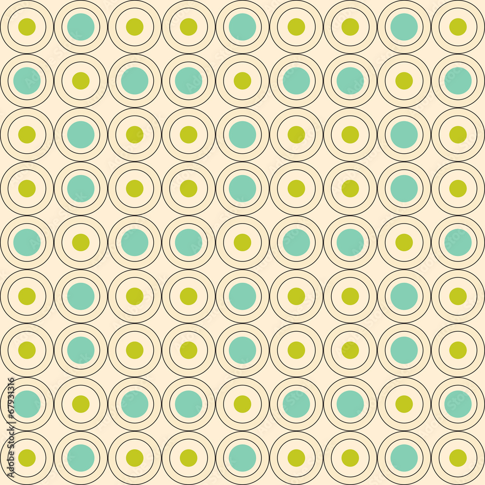 Fototapeta premium Retro circle seamless pattern