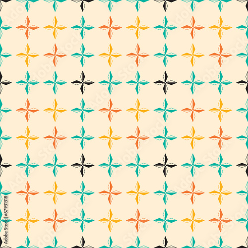 Retro abstract cross seamless pattern