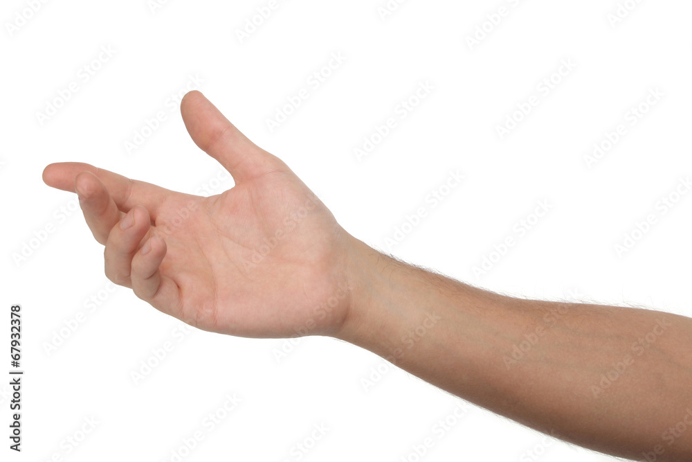 Male open hand isolated on white background Male open hand isolated on white background