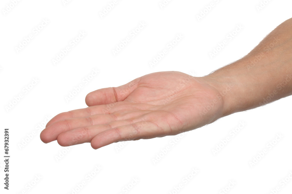 Man hand sign isolated on white background