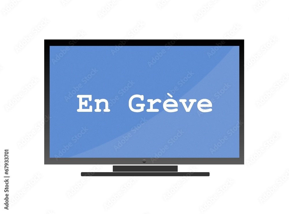 En grève sur un écran de télévision En grève sur un écran de télévision