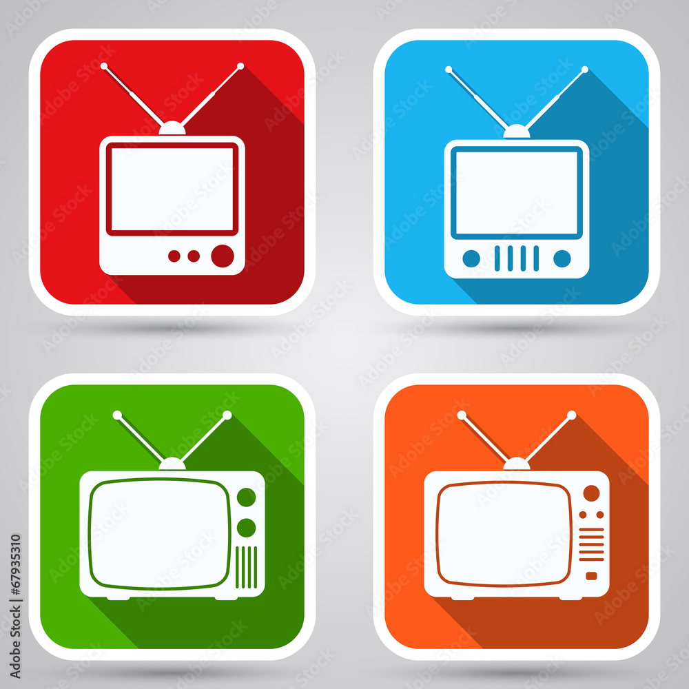 Retro TV sets vector icons Retro TV sets vector icons