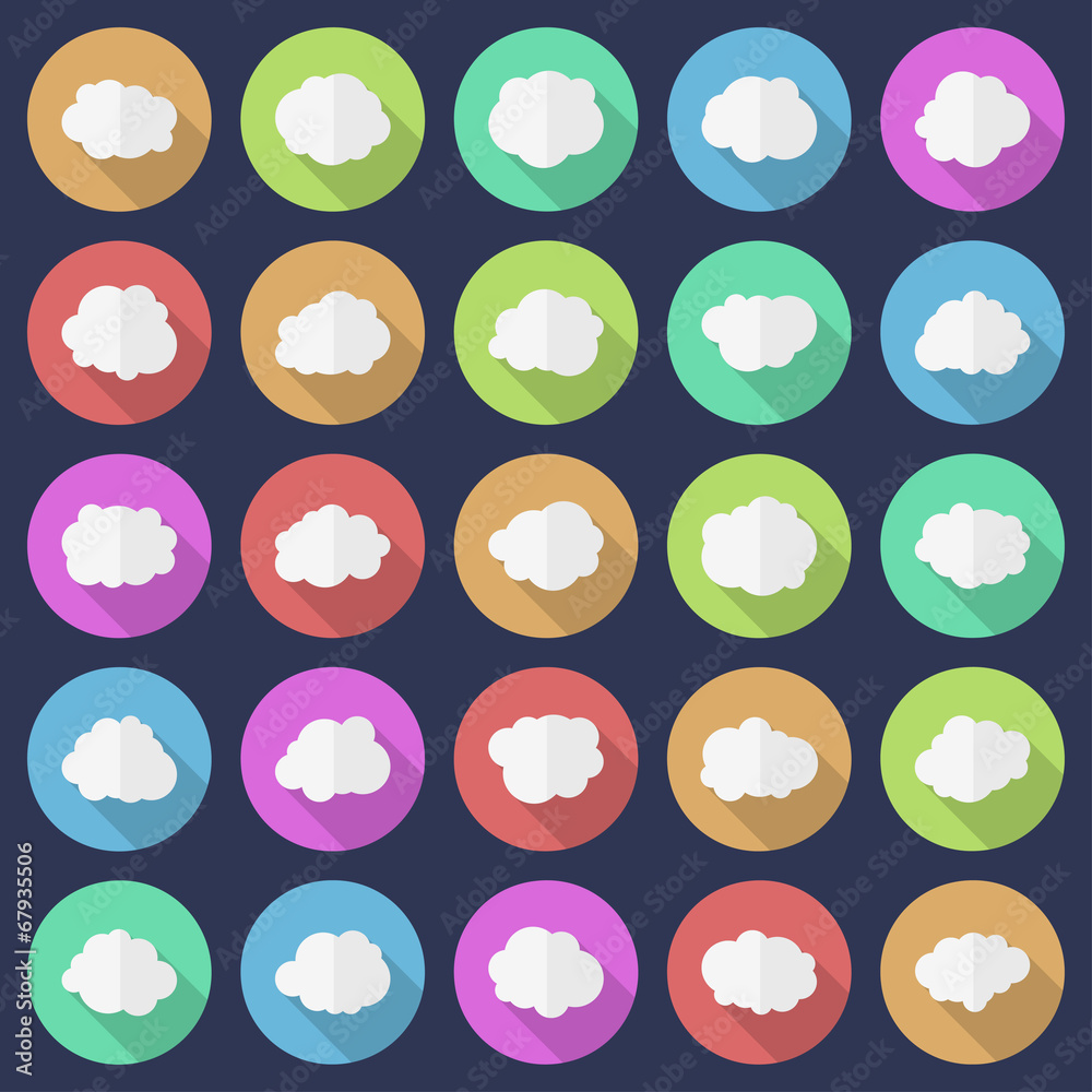 Set of cloud icons. Modern flat style Set of cloud icons. Modern flat style