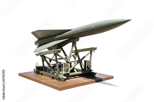 Combat missile isolated on white background photo