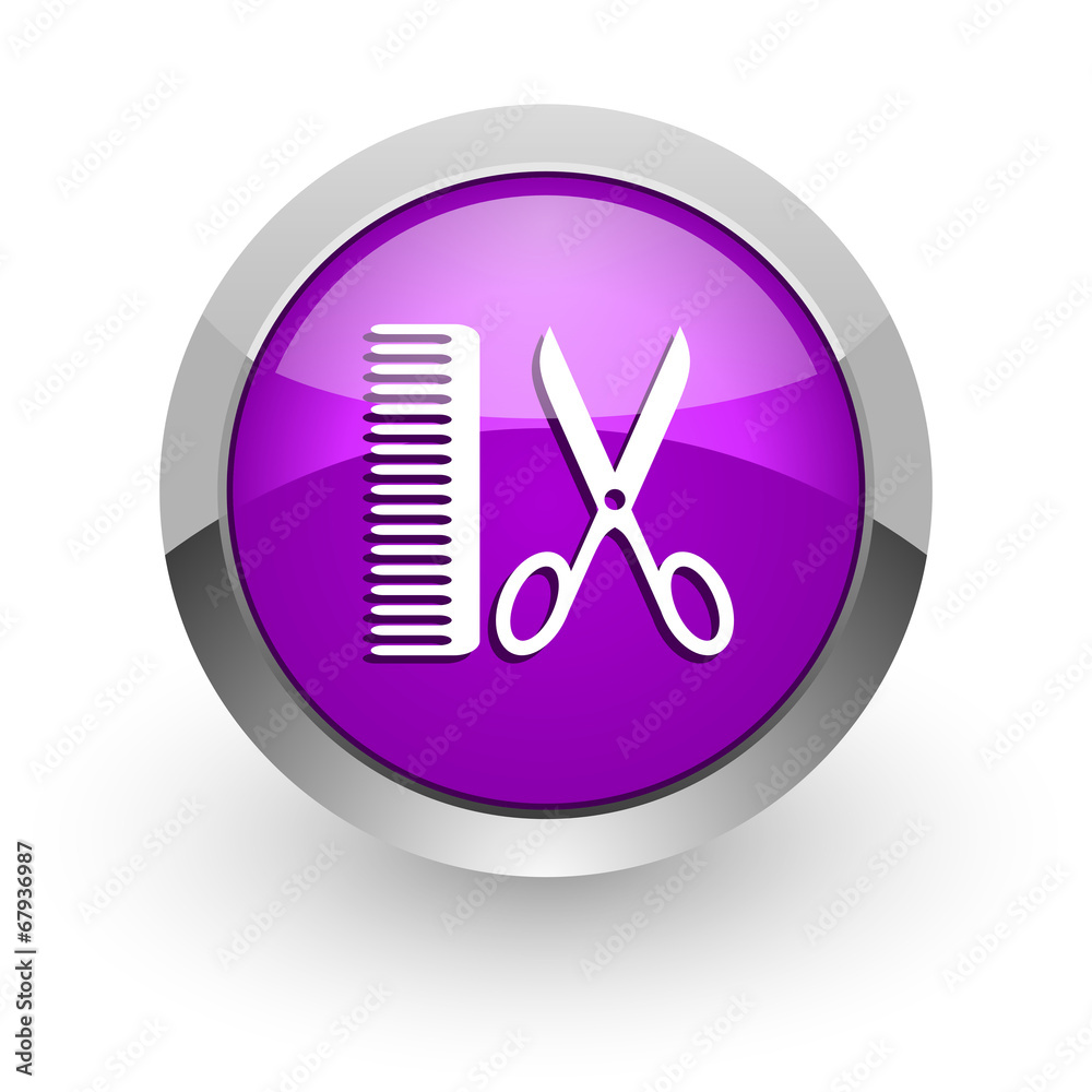 barber pink glossy web icon barber pink glossy web icon