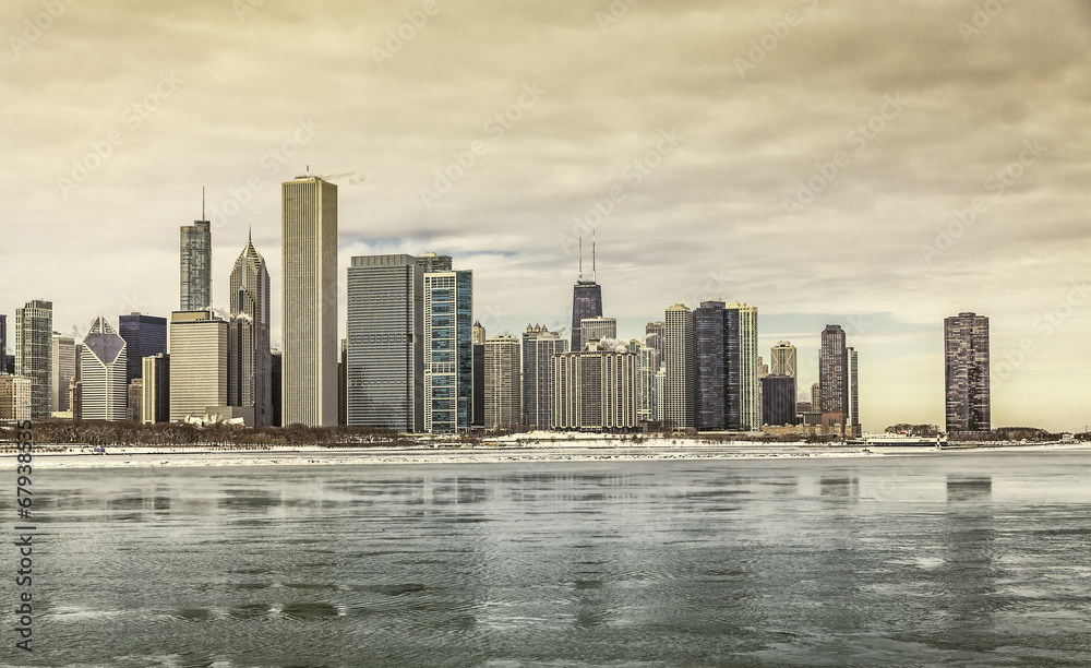 Obraz premium Downtown Chicago skyline view