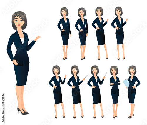 Business woman in various poses