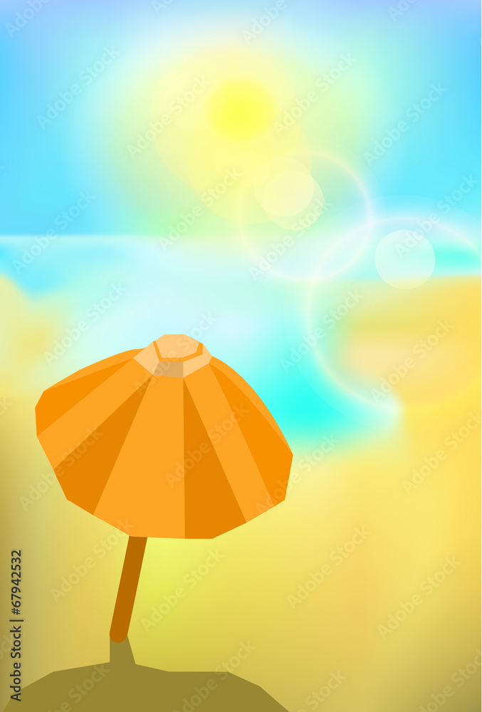 beach and umbrella background