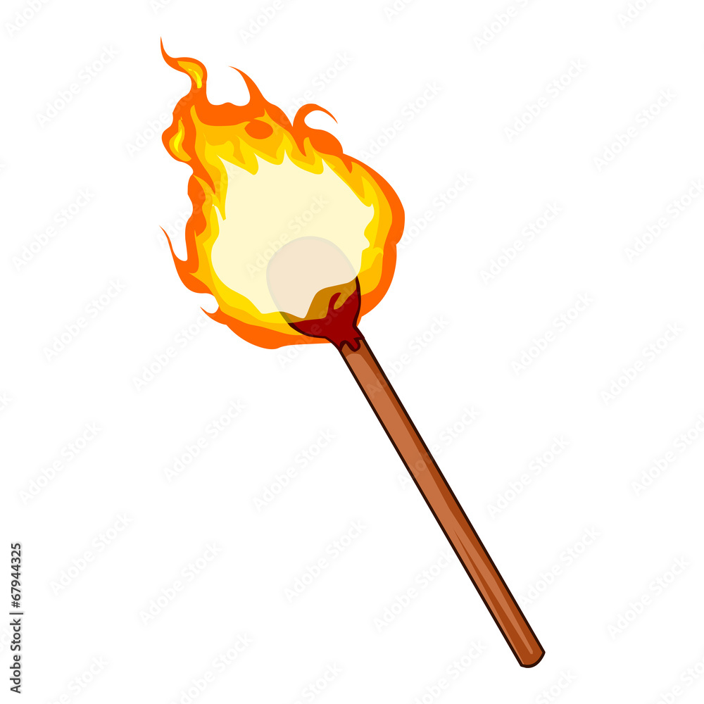 Flaming Match isolated illustration