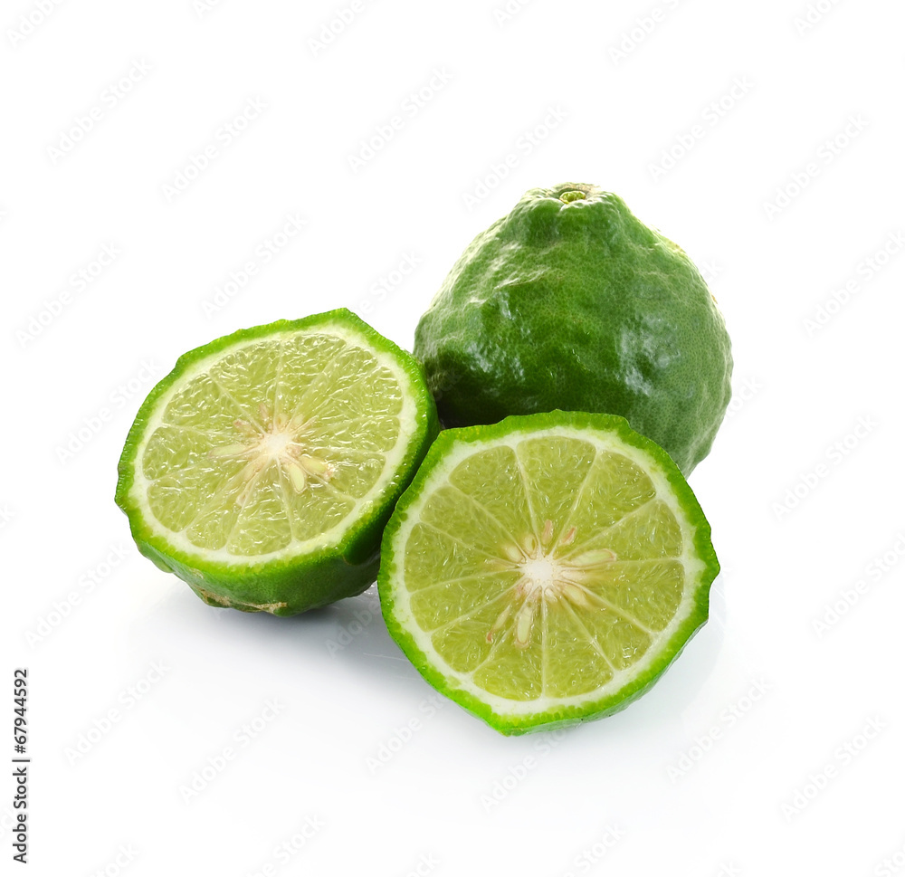 Kaffir lime on white background Kaffir lime on white background