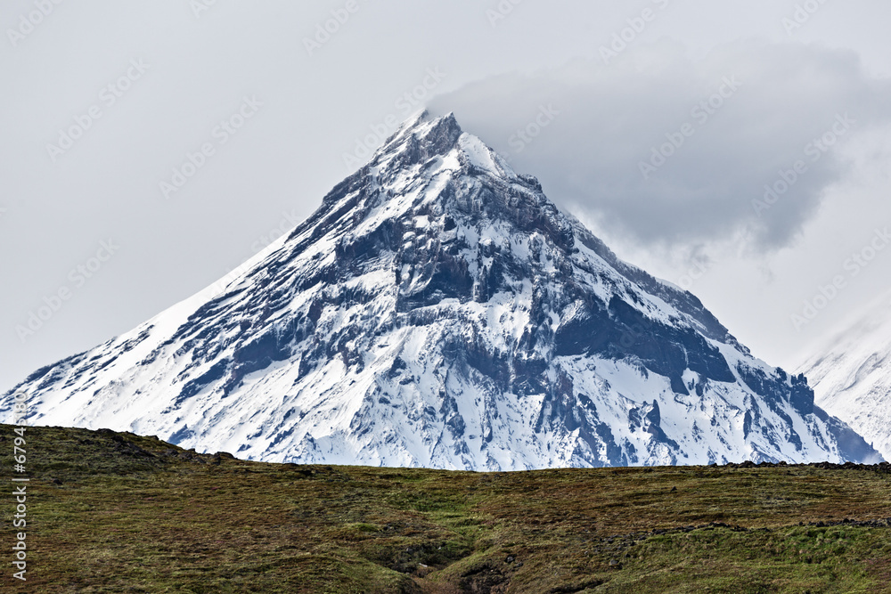 Mountain landscape of Kamchatka: view on Kamen Volcano