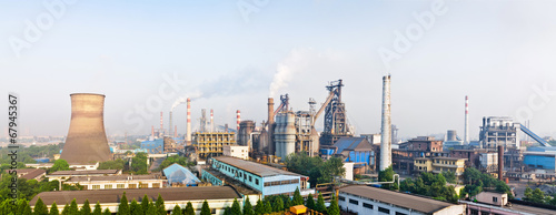 Chinese steelworks  panoramic view in the daytime.