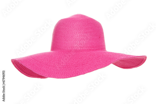 Summer beach hat isolated on white background