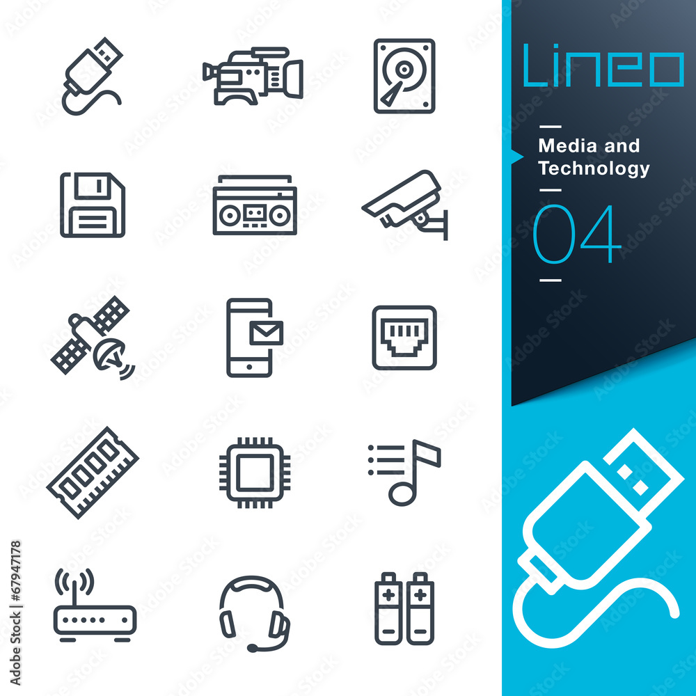 Lineo - Media and Technology outline icons
