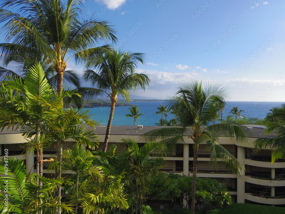ハワイのホテルの部屋からの撮影