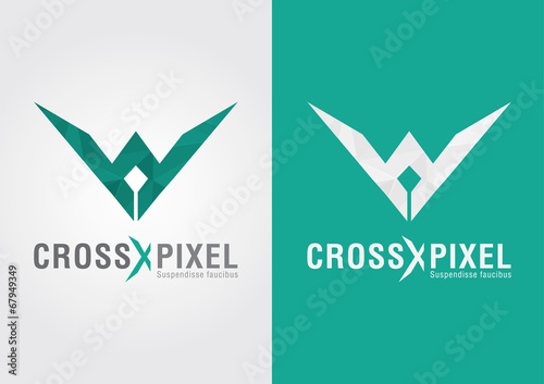 Cross Pixel. A modern style shape icon design and color.
