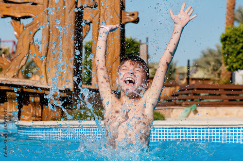 Boy at aqua park