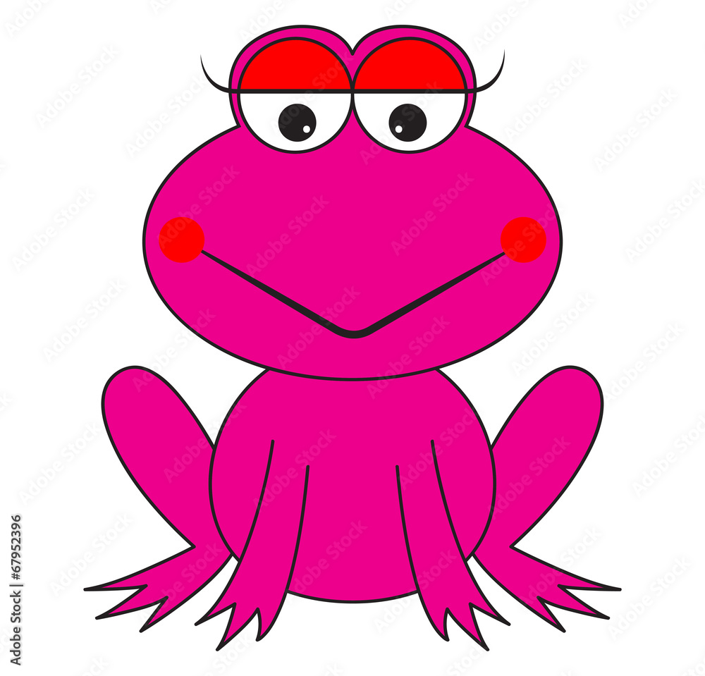 pink frog cartoon vector Stock Vector | Adobe Stock