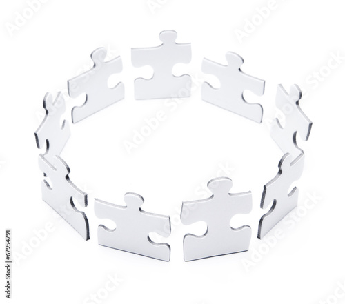 Puzzleteile im Kreis