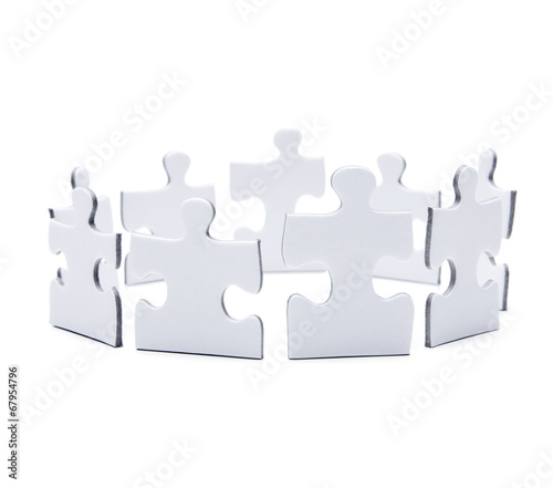 Puzzleteile im Kreis