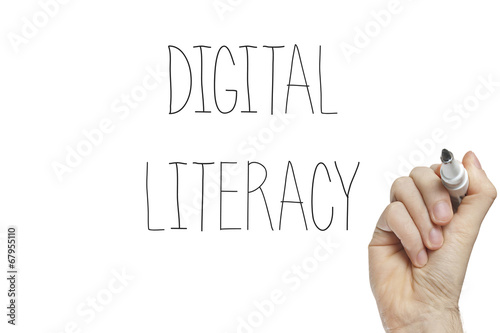 Hand writing digital literacy photo