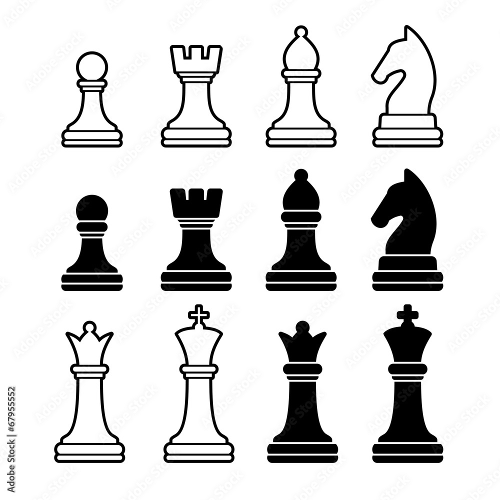 Angled Chess Game Vector Clipart Set / King, Queen, Bishop, Rooke, Knight,  Castle, Pawn Drawing Graphic / PNG, JPG, SVG, Eps