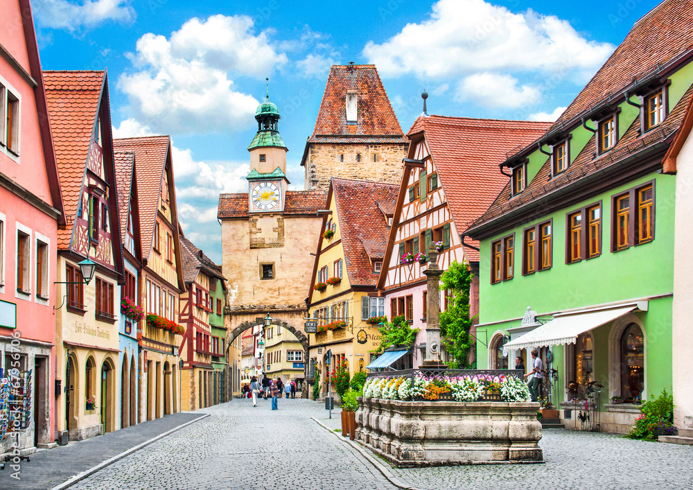 Medieval town of Rothenburg ob der Tauber, Bavaria, Germany