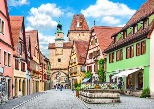 Obraz na płótnie Medieval town of Rothenburg ob der Tauber, Bavaria, Germany w salonie