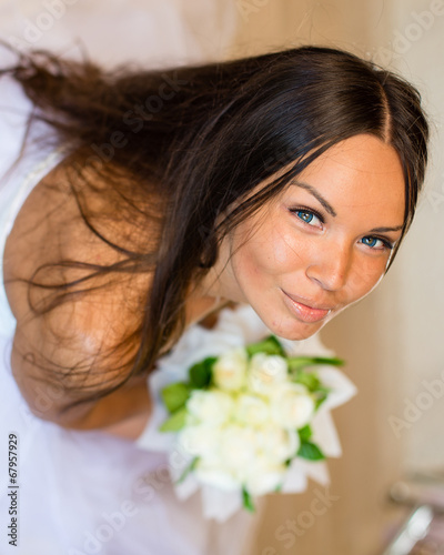 Portrait of beautiful happy bride