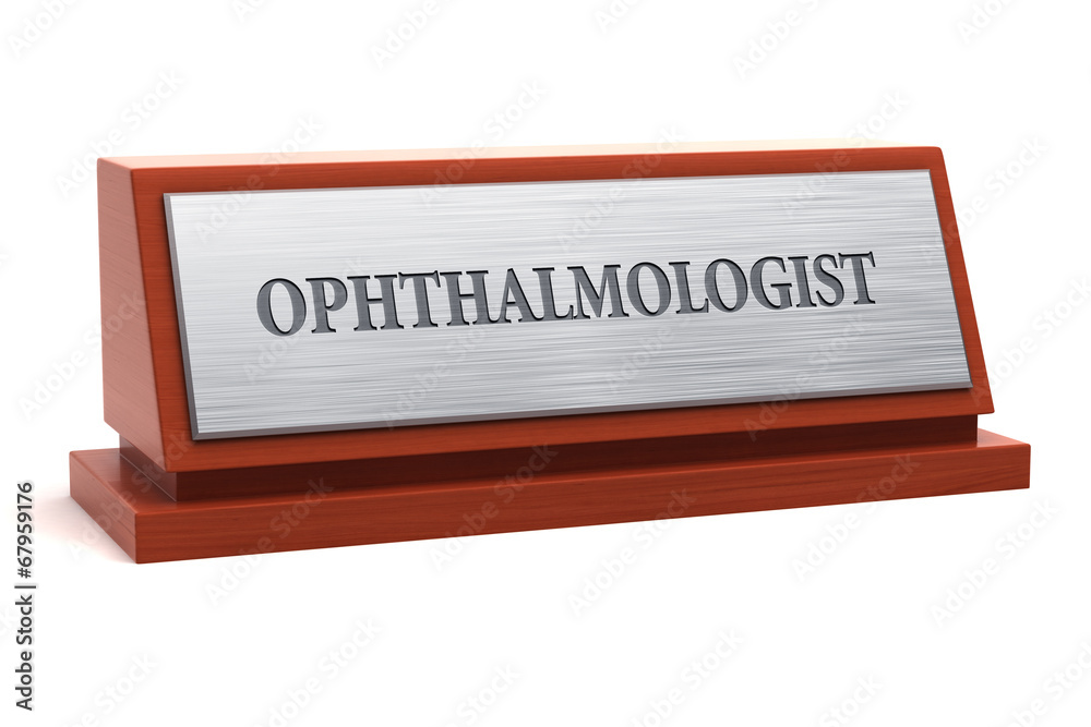 Ophthalmologist job title on nameplate Ophthalmologist job title on nameplate