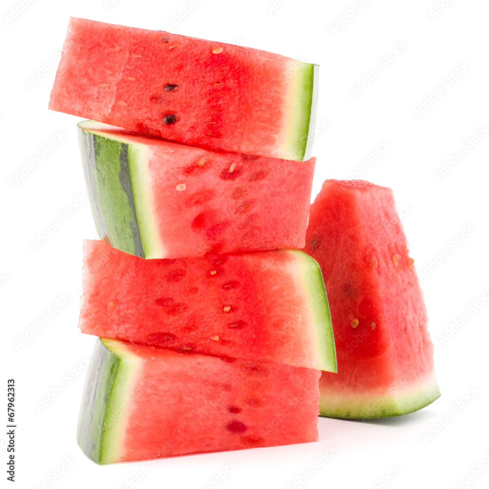 Sliced ripe watermelon isolated on white background cutout Sliced ripe watermelon isolated on white background cutout