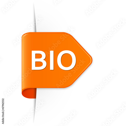 BIO - Orangener Sticker Pfeil mit Schatten