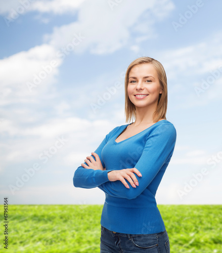 smiling girl in casual clothes