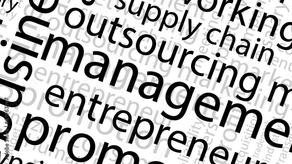 Looping display of animated business words and terms Looping display of animated business words and terms