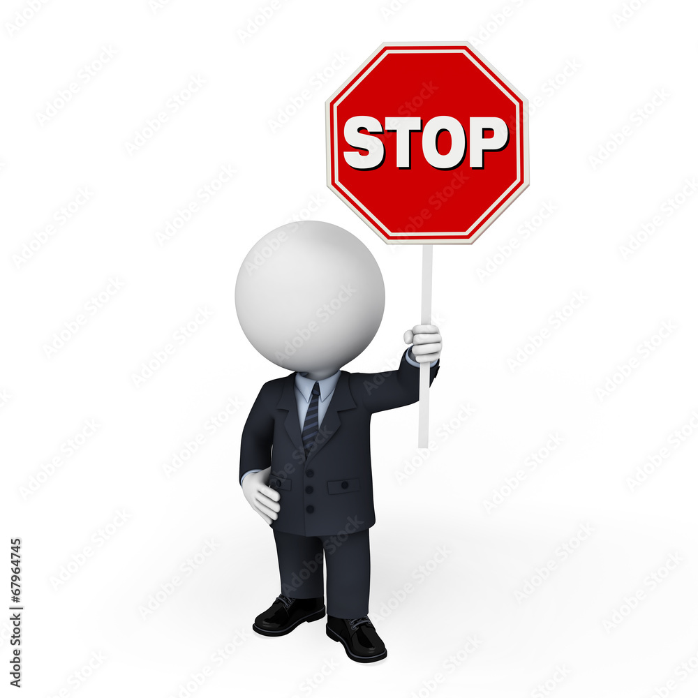Business Man with stop sign
