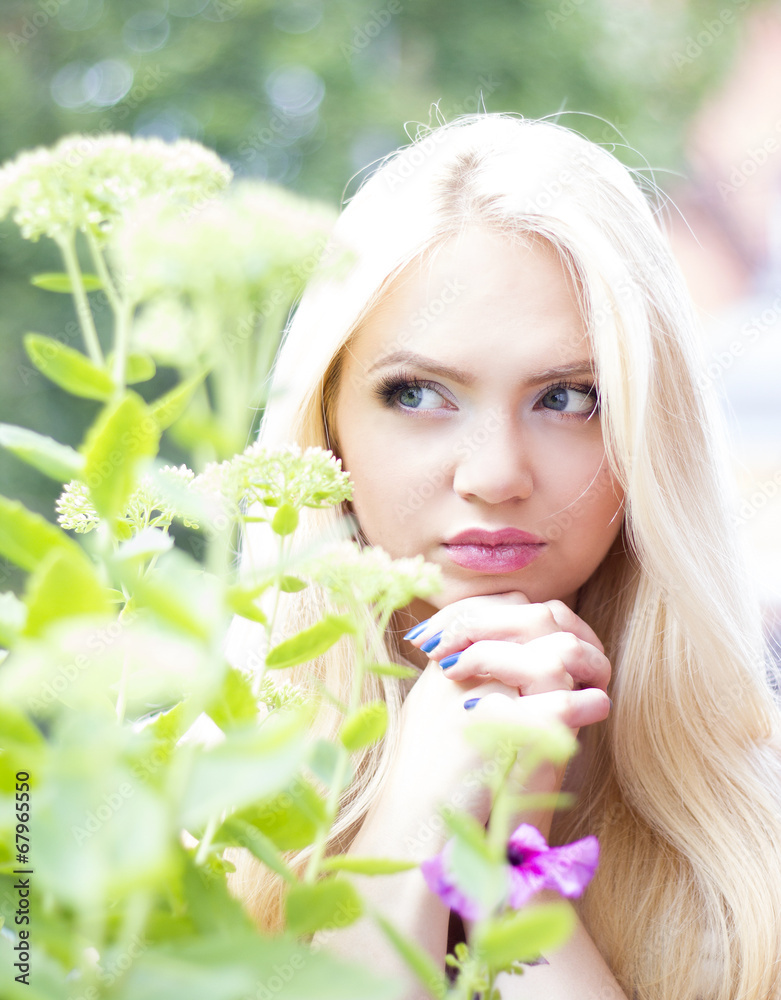 girl in flowers