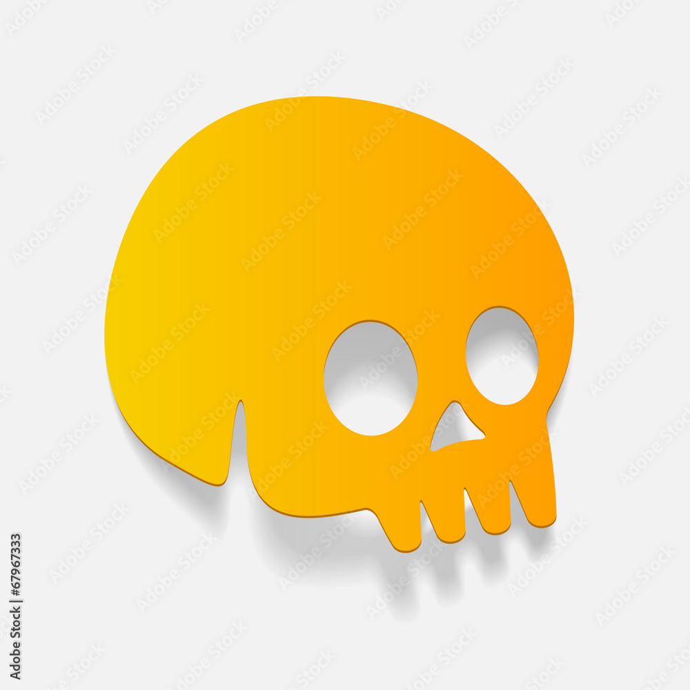 realistic design element: skull