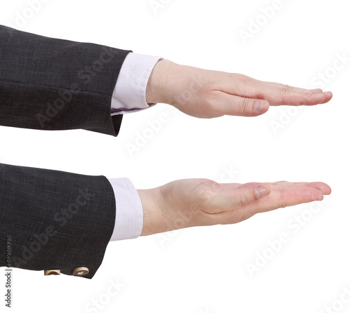 two palms shows small size - hand gesture
