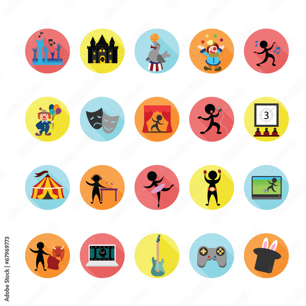 Entertainment icons set. Illustration eps10 Entertainment icons set. Illustration eps10