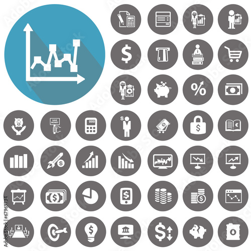 Economy icons set. Illustration eps10