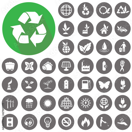Environment icons set. Illustration eps10