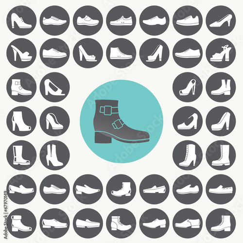 Shoes icons set. Illustration eps10