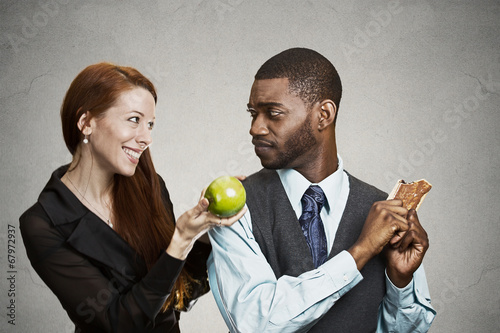 Craving for sweet food. Dietitian offers man healthy choice