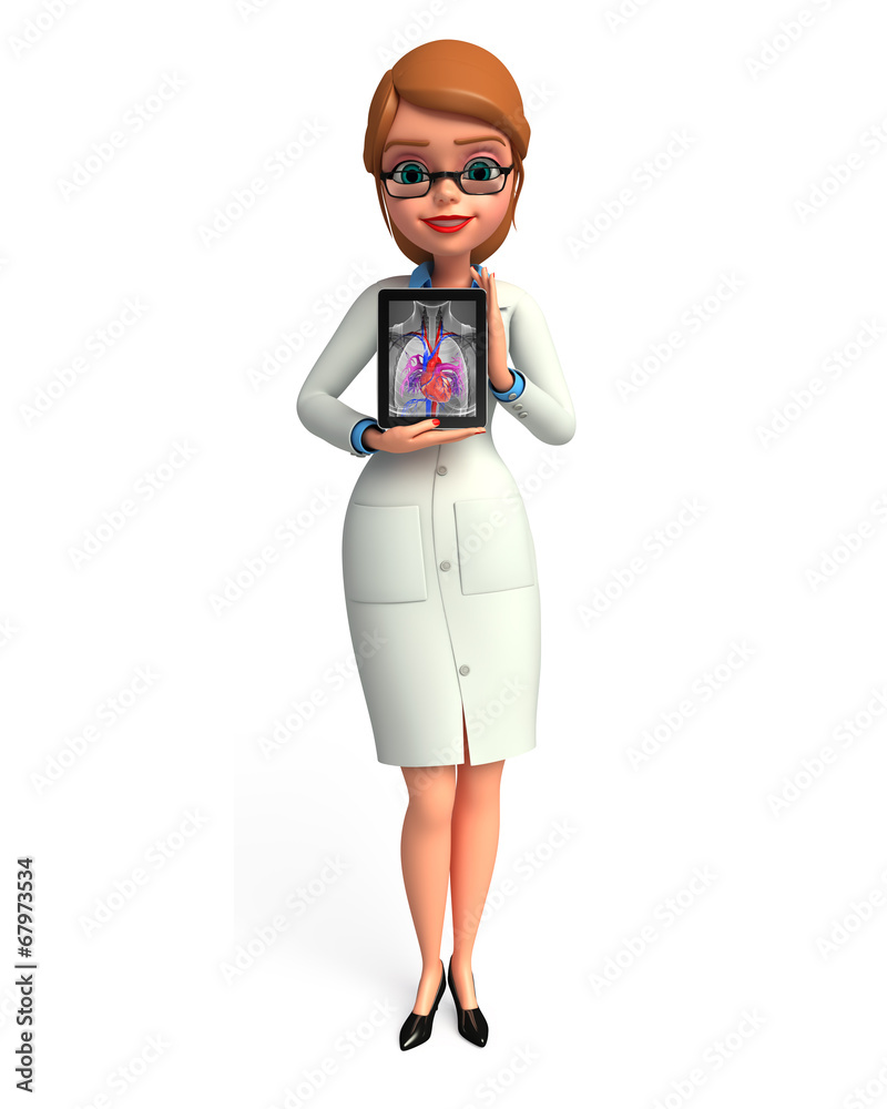 Young Doctor with heart anatomy Young Doctor with heart anatomy