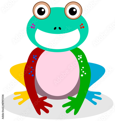 a smiling frog multicolor