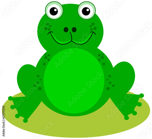 a smiling green frog