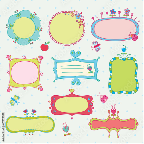 Set of doodle frames