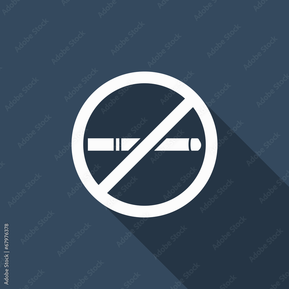 No smoking icon with long shadow No smoking icon with long shadow