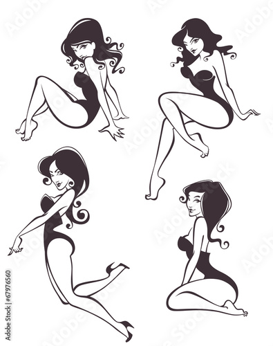 pinup girls in different poses
