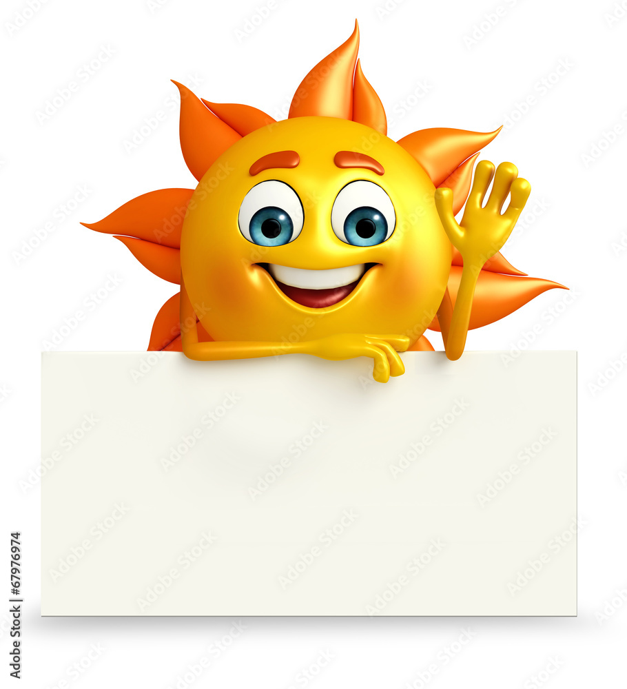 Sun Character With sign board